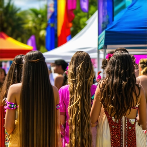 Vibrant Hernando County Festival Scene Crowd enjoying festival activities with colorful decorations and performances